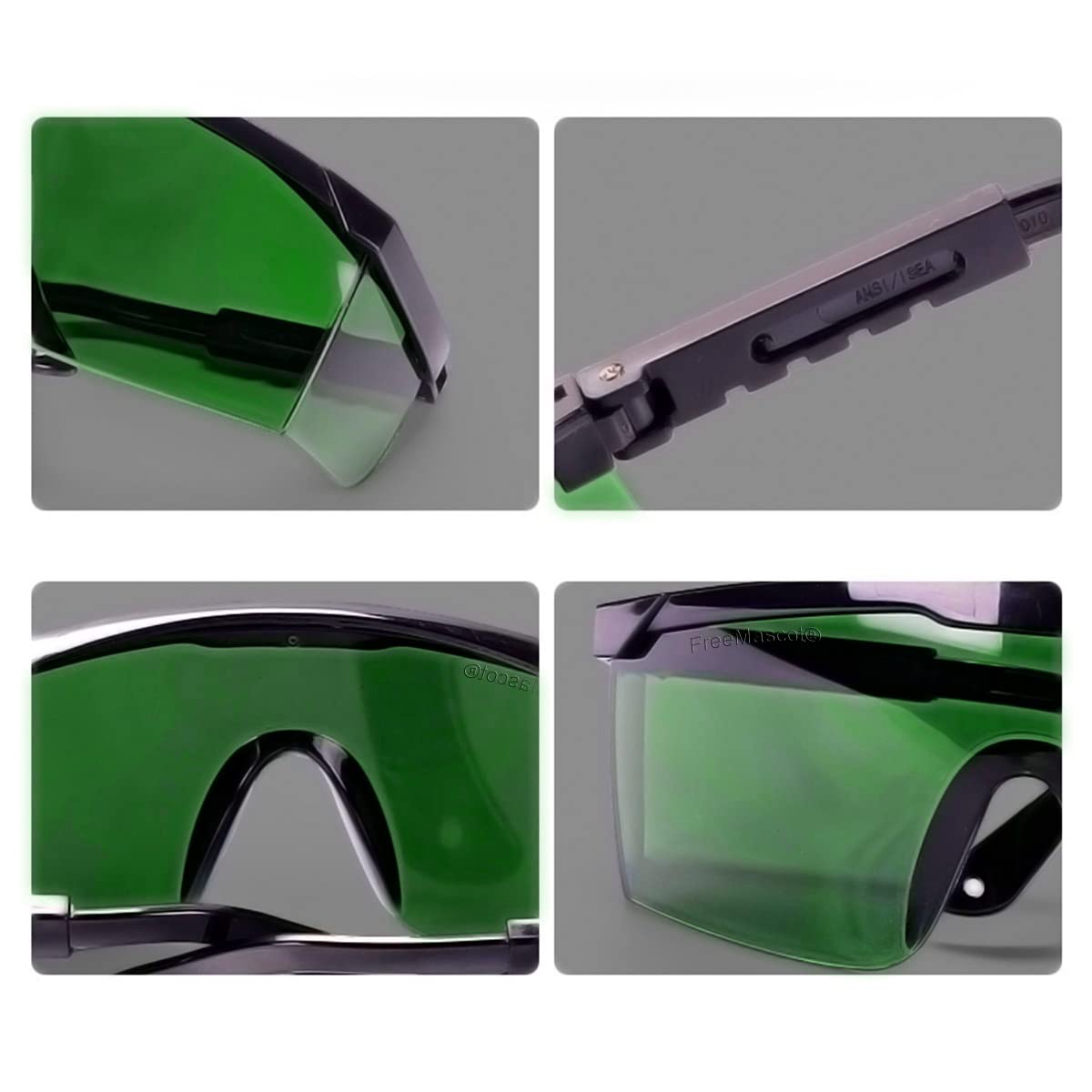 FreeMascot IPL 200nm-2000nm Laser Safety Glasses for Laser Hair Removal Treatment and Laser Cosmetology Operator Eye Protection with Case (Green) - WoodArtSupply