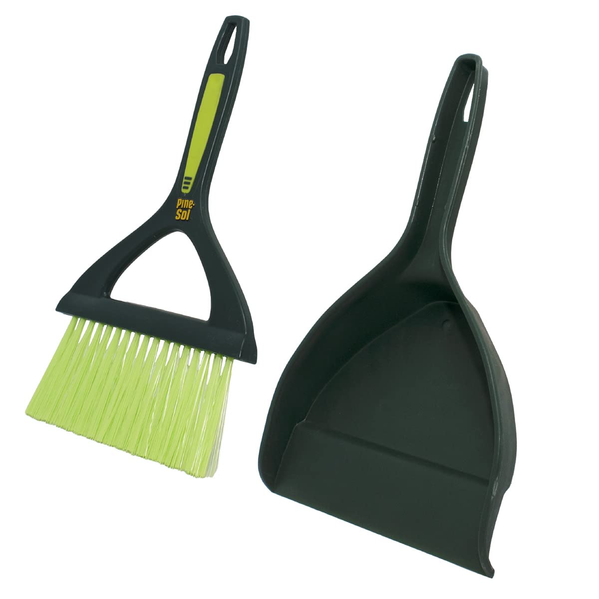 Pine-Sol Mini Dustpan and Brush Set | Nesting Snap-On Design | Portable, Compact Dust Pan and Hand Broom for Cleaning, Green Pine-Sol