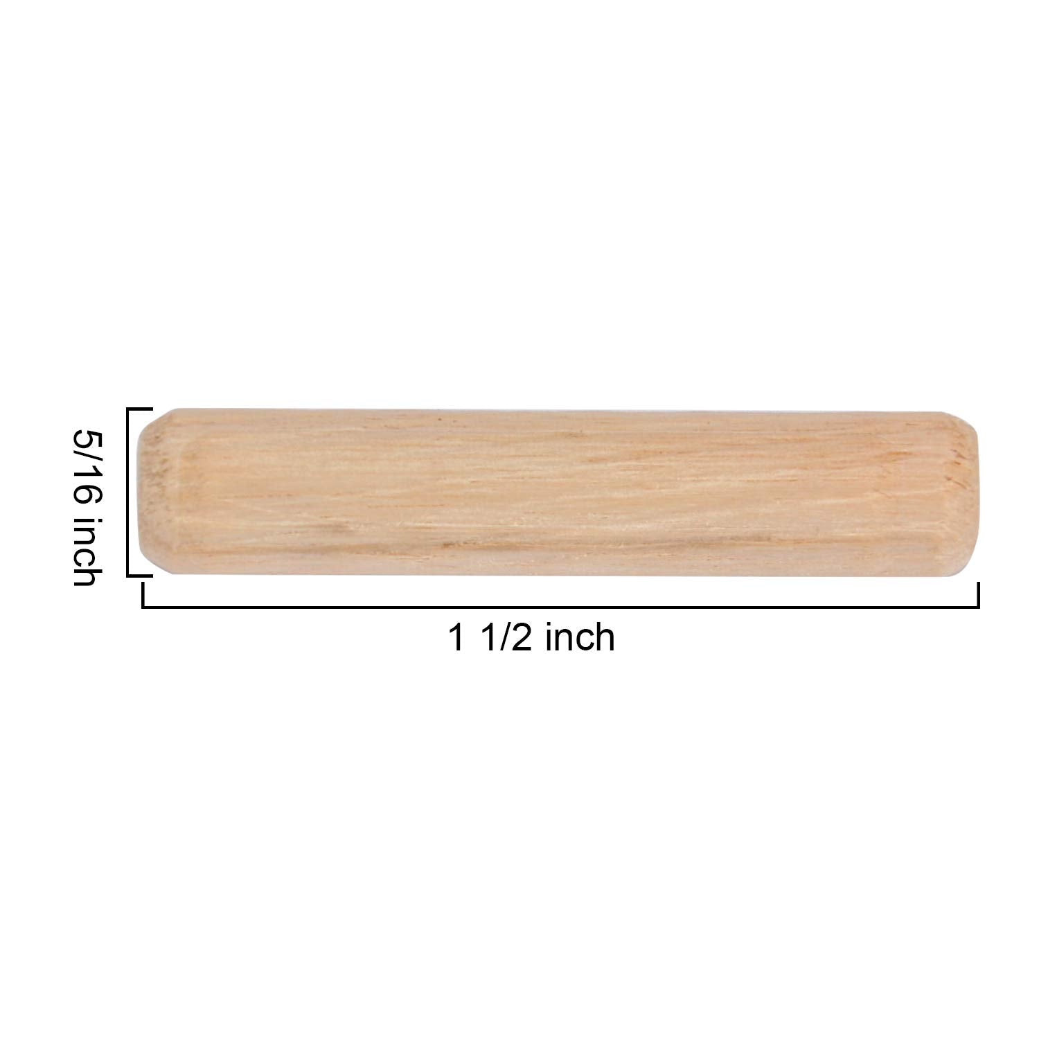 ZOENHOU 1000 PCS 5/16" x 1 1/2" Wooden Dowel Pins, Straight Dowel Rods Made of Hard Wood, Fluted Wood Dowel Plugs with Beveled Ends Tapered for Easy ZOENHOU