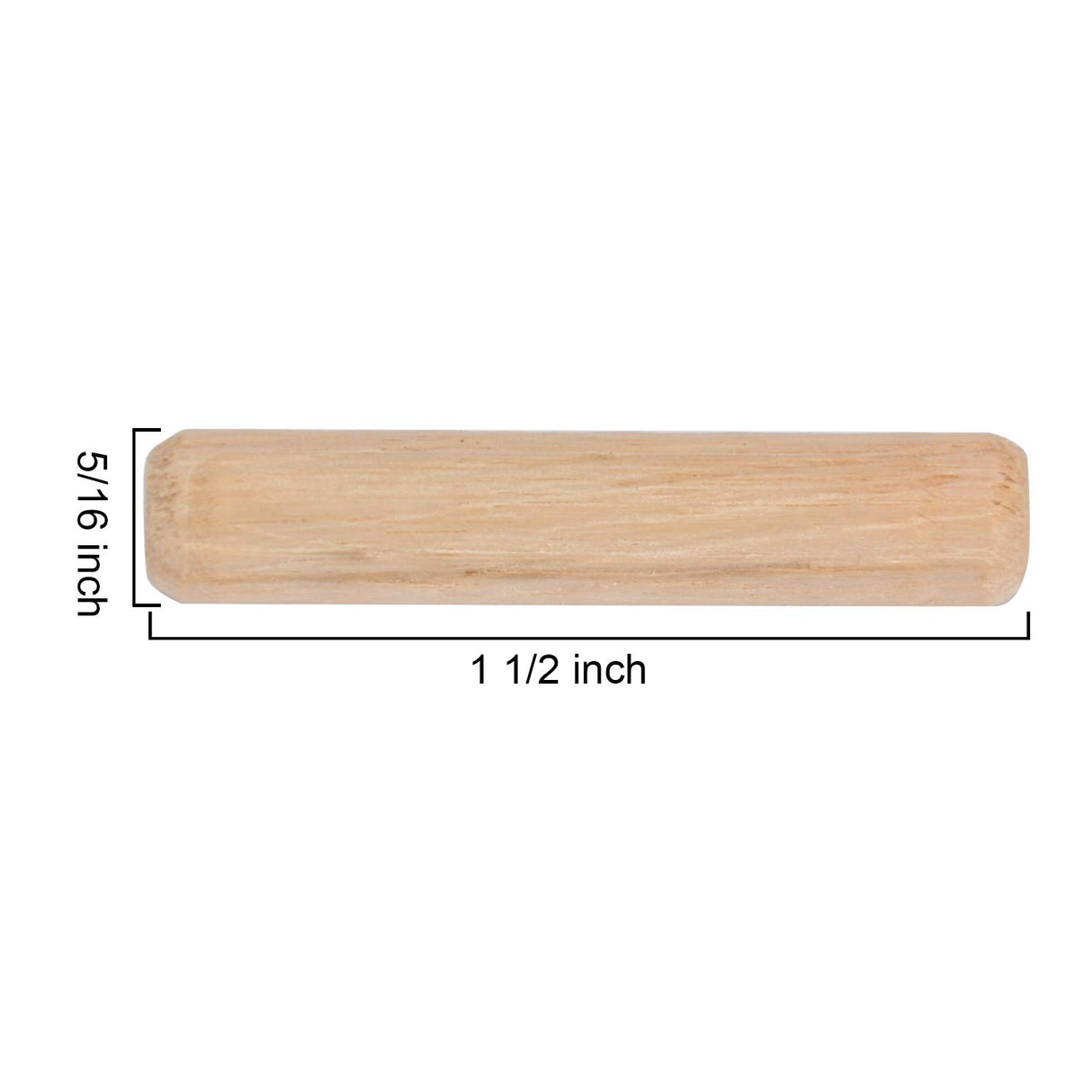 ZOENHOU 1000 PCS 5/16" x 1 1/2" Wooden Dowel Pins, Straight Dowel Rods Made of Hard Wood, Fluted Wood Dowel Plugs with Beveled Ends Tapered for Easy ZOENHOU