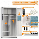 METALTIGER Office Metal Storage Cabinet Wardrobe - Metal Storage Locker with Locking Doors, Adjustable Shelf Height & Position, Removable Hanging METALTIGER