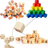 Wood Blocks for Crafts, Unfinished Wood Cubes, 1cm Natural Wooden Blocks, Pack of 300 Wood Square Blocks, Wooden Cubes for Arts and Crafts and DIY SIWUCHYE