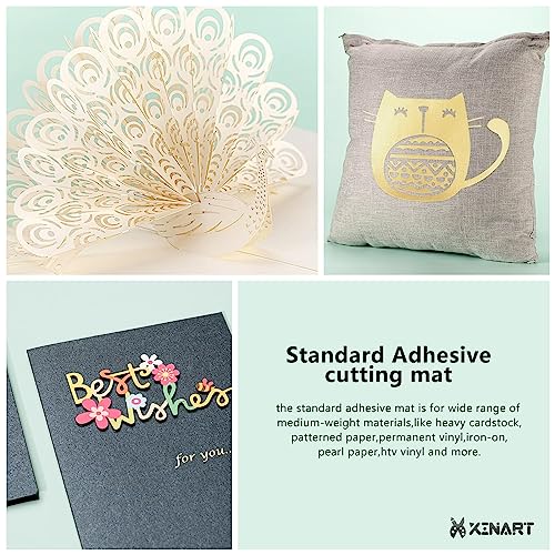 Xinart Cutting Mats for Cricut Maker 3/Explore 3/Maker/air 2,12x12 inch Standard+Light+Strong Grip 3pcs Variety Adhesive Replacement Cut Mats for - WoodArtSupply