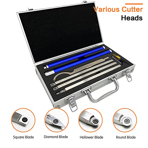 Carbide Tipped Wood Turning Tools Set, Latest Lathe Rougher Finisher Swan Neck Hollowing Tools and Interchangeable Aluminum Alloy Grip Handle with