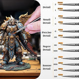 Miniature Model Paint Brushes Drybrush Set 18pcs for Effect, Fine Tip Model Painting - Professional Dry Brush Detail Paint Brushes for Tabletop & Fuumuui