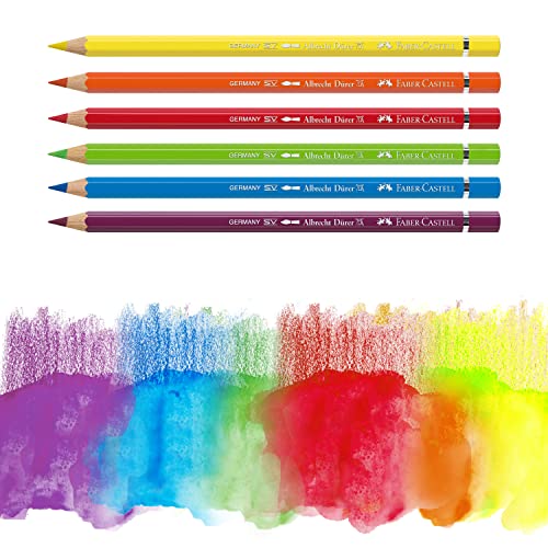 Faber-Castell Albrecht Durer Watercolor Pencils, Set of 6 Colors - Professional Art Supplies, Quality Water Colored Pencils for Artists - WoodArtSupply