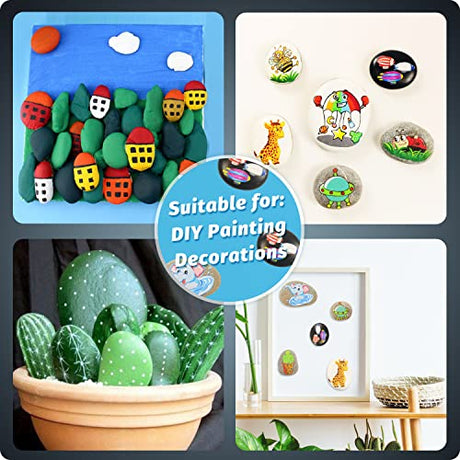 DALTACK 15PCS Large Rocks,Natural River Flat Rocks for Painting, 2"-3" Inches Stones for Arts & Craftingt DALTACK