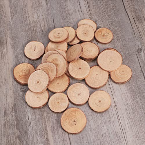 PartyKindom Natural Wood Slices for Centerpieces, 30 Pcs Round Wooden Discs Unfinished Wood Slices Wood Cookies Tree Slices Wooden Circles for Crafts PartyKindom