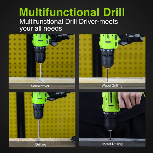Meagle Cordless Drill, 12V Power Drill set with Battery & charger, 2 Variable Speed Electric Drill 18+1 Torque Setting, 3/8” Chuck with Drill Bits& Meagle