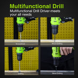 Meagle Cordless Drill, 12V Power Drill set with Battery & charger, 2 Variable Speed Electric Drill 18+1 Torque Setting, 3/8” Chuck with Drill Bits& Meagle