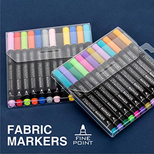 ZEYAR Permanent Markers Fabric Art Pens, Great on Bags, Shoes, T-shirts & Other Fabric Paint Materials - Child Safe & Non-Toxic For Washable Art and - WoodArtSupply