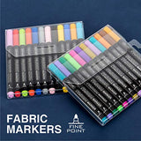 ZEYAR Permanent Markers Fabric Art Pens, Great on Bags, Shoes, T-shirts & Other Fabric Paint Materials - Child Safe & Non-Toxic For Washable Art and ZEYAR