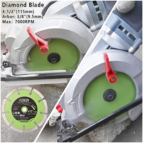 FACHLICH 4-1/2" Circular Saw Blades Set,6pcs HSS/TCT/Diamond Saw Blades for Cutting Wood Metal Plastic Tile 3/8 inch Arbor FACHLICH