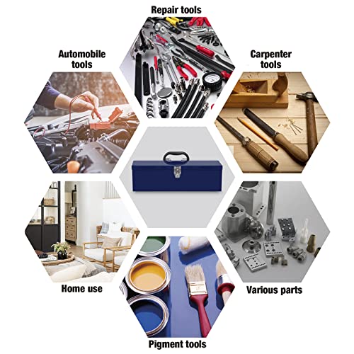 TCE ATB101U Torin 19" Hip Roof Style Portable Steel Tool Box with Metal Latch Closure and Removable Storage Tray, Blue TCE