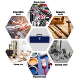 TCE ATB101U Torin 19" Hip Roof Style Portable Steel Tool Box with Metal Latch Closure and Removable Storage Tray, Blue TCE