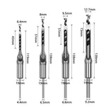 WSOOX Square Hole Drill Bits for Wood, Woodworking Hole Saw Mortising Chisel Drill Bits (Size: 1/4 inch, 5/16 inch, 3/8 inch, 1/2 inch) WSXTOOL