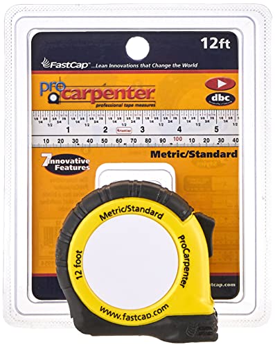 FastCap ProCarpenter Metric/Standard Measuring Tape - Ideal for Professionals and Home Improvement - with Lever Action Belt Clip and Dual Locking