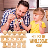 Wooden Peg Dolls Unfinished 2'' Set of 18 pcs - Wooden Peg People Unfinished - Wooden Dolls Peg - Wooden Figurines for Crafts - Unfinished Wooden AEVVV