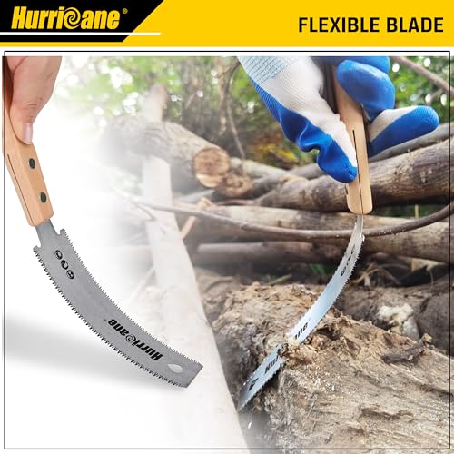 HURRICANE Japanese Hand Saw, 6 Inch (150mm) Double Edge Sided Pull Saw, SK5 Flexible Blade, 14/17 TPI Flush Cut Saw, Beech Handle Wood Saw, - WoodArtSupply