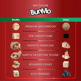 BUNMO Wooden Infinity Cube Fidget Toy | Stocking Stuffers for Adults Men Teens | Fidget Cube for Adults | Eco-Friendly Beechwood | Stimulating Gifts BUNMO