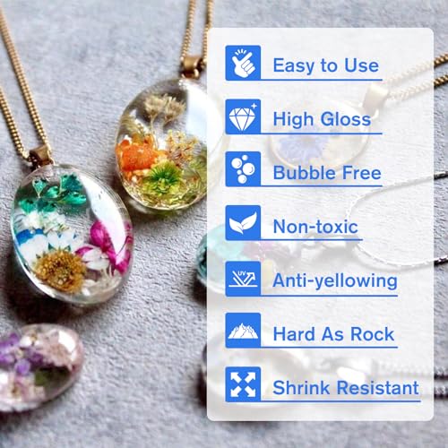 Teexpert UV Resin 1000g Upgraded Crystal Clear UV Resin Kit, Hard Type, Odorless, Fast Curing for Jewelry Making, Doming, Casting in molds and Resin - WoodArtSupply