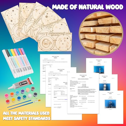 FTBox Christmas Wood Crafts Kit for Kids, Arts and Crafts Gifts for Boys Girls, Craft Activities Painting Art Toys for 6 7 8 9 10 11 12 Year Old FTBox