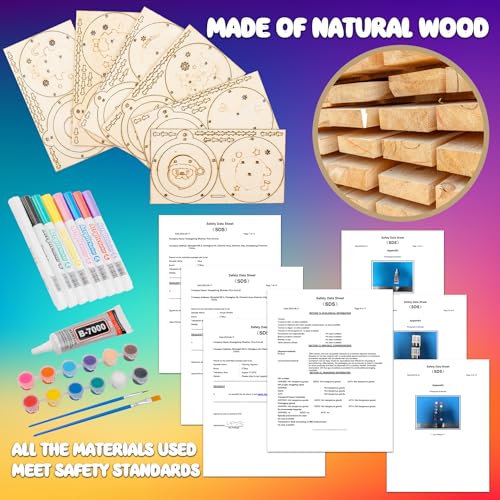 FTBox Christmas Wood Crafts Kit for Kids, Arts and Crafts Gifts for Boys Girls, Craft Activities Painting Art Toys for 6 7 8 9 10 11 12 Year Old