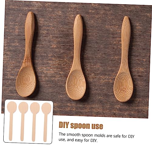 COHEALI 4pcs Unfinished Wooden Spoon Carving Spoons Blank Wood Whittling Kit Spoon Condiments Spoons Spoon Whittler Handmade Tableware Unfinished COHEALI