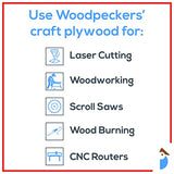 Baltic Birch Plywood, 3 mm 1/8 x 8 x 8 Inch Craft Wood, Bag of 8 B/BB Grade Baltic Birch Sheets, Perfect for Laser, CNC Cutting and Wood Burning, by Woodpeckers