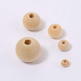 Healifty 100pcs Wooden Jewelry Beads Natural Round Wood Beads Wood Jewelry Beads Unfinished Spacer Beads Unfinished Wood Beads Color Round Loose Healifty