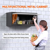 SUXXAN Metal Wall Cabinet with Up-flip Door,Wall-Mounted Locker for Garage Workshop Kitchen（one Cabinet SUXXAN