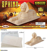 Puzzled 3D Puzzle Sphinx Wood Craft Construction Model Kit, Unique, Fun and Educational DIY Wooden Toy Assemble Model Unfinished Crafting Hobby Puzzled