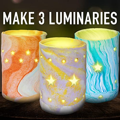 JOiFULi DIY Clay Luminaries Clay Craft Kit Gifts for Kids Girls and Boys Teens Ages 8 9 10 11 12 Years Old and Up