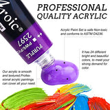 AROIC Acrylic Paint Set 24 Colors 10ml, The Best Gift for Acrylic Painting Beginners, Children, Adults and Art Lovers AROIC