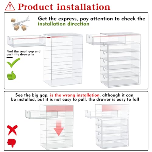 Makeup Organizer With 16 Drawers, 4 Pcs Desktop Office Supplies, Desk Organizers, Clear Desk Accessories, Dustproof Drawer Storage for Make Up, caktraie