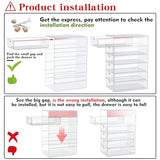 Makeup Organizer With 16 Drawers, 4 Pcs Desktop Office Supplies, Desk Organizers, Clear Desk Accessories, Dustproof Drawer Storage for Make Up, caktraie