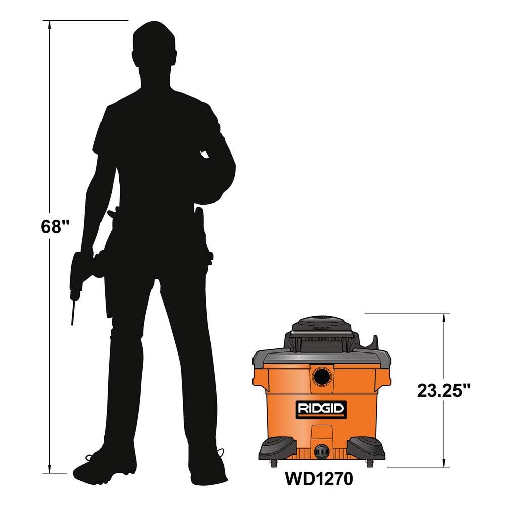 RIDGID 12 Gal. 5.0-Peak HP Wet Dry Vac WD1270 RIDGID