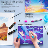 Arteza Acrylic Paper Foldable Canvas Pad, 8x11 Inches, 20 Sheets, DIY Frame, Heavyweight Acrylic Paint Paper, 220 lb, 360 GSM, Acid-Free, Art ARTEZA
