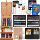 MERRIY 80-Piece Acrylic Paint Set, Artist Painting Supplies Kit with Tabletop Sketch Box Easel, 48 Colors Acrylic Paints,11"x 14"Stretched Canvas MERRIY