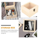 BESPORTBLE 2pcs Box Wooden Storage Box Earring Holder Jewelry Organizer Tray Makeup Wooden Treasure Containers Decorative Storage Bins with Lids BESPORTBLE