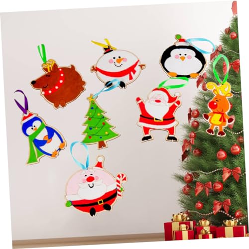 NOLITOY 8pcs Accessories for Craft Supplies Christmas DIY Accessories DIY Wood Craft Kits Bamboo Decorations Child NOLITOY