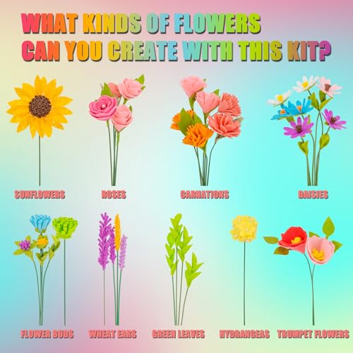 FTBox Crafts Kit for Girls Ages 6-12, Felt Flowers Bouquet and Paint Vase Art Craft Project for Girls, DIY Activity Christmas Birthday Gift for Girls FTBox