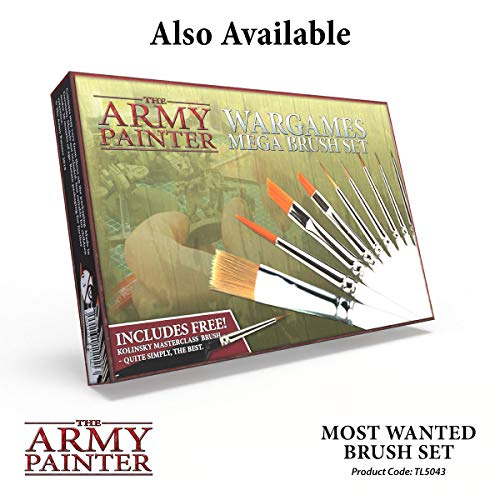 The Army Painter Most Wanted Brush Set - Miniature Small Paint Brush Set of 3 Acrylic Paint Brushes - Drybrush, Regiment Model Paint Brush & Fine - WoodArtSupply