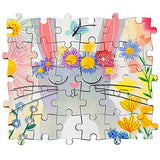 300 Piece Blank Wooden Puzzle Pieces to Draw on, Unfinished Freeform Jigsaw Puzzle Pieces for Crafts & DIY, Each Piece is 1.4x1 Inches with Round MoinKidz