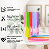 IModeur Holographic Vinyl for Cricut Opal Permanent Holographic Vinyl Bundle (5 Pack, 12” x 12”) Permanent Adhesive Vinyl Sheets for DIY Crafts, IModeur