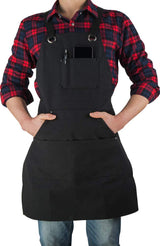 ETBOL 16 Oz Canvas Apron for Men - Black Heavy Duty Work Apron for Carpenters,Woodworkers,Blacksmith,BBQ,Gardener, workshop ETBOL