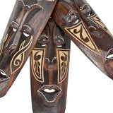 Artisan-Carved Set of 5 Hand-Crafted Wooden African Animal Wall Masks: Unique Tribal Art Sculptures - Each 20 Inches High - Perfect for Cultural Zeckos