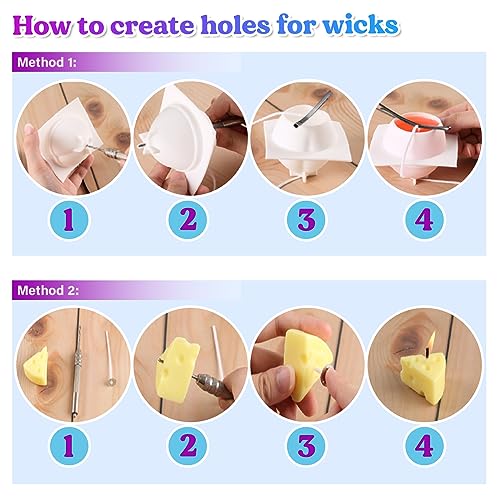 LET'S RESIN Flower Molds for Candle Making, Flower Candle Making Molds Including 6 PCS Flower Silicone Candle Mold, Silicone Molds for Soy Wax, LET'S RESIN