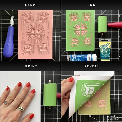 Speedball Water-Soluble Block Printing Ink Starter Set, 4-Color Set, 1.25-Ounce Tubes Speedball