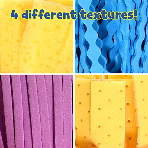 READY 2 LEARN Textured Art Tools - Set of 4 - Jumbo Paint Brushes for Toddlers and Kids - Set 2 - DIY Patterns and Effects, Plastic, Multicolor - WoodArtSupply